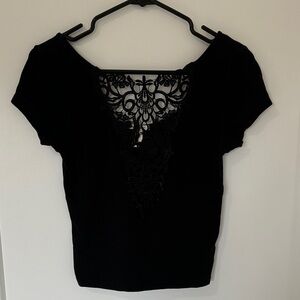 Black Lace Detail Top